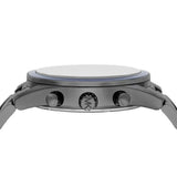 Michael Kors Accelerator Chronograph Blue Dial Grey Steel Strap Watch For Men - MK9111 Authentic Buy Shop Now