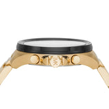 Michael Kors Brecken Chronograph Black Dial Gold Steel Strap Watch For Men - MK8848 Authentic Buy Shop Now