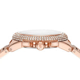 Michael Kors Camille Chronograph White Dial Rose Gold Steel Strap Watch For Women - MK6995 Authentic Buy Shop Now
