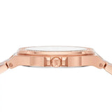 Michael Kors Lennox Three Hand Silver Dial Rose Gold Steel Strap Watch For Women - MK7279 Authentic Buy Shop Now