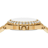 Michael Kors Lennox Three Hand Black Dial Gold Steel Strap Watch For Women - MK7394 Authentic Buy Shop Now