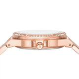 Michael Kors Lennox Three Hand Rose Gold Dial Rose Gold Steel Strap Watch For Women - MK7230 Authentic Buy Shop Now