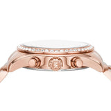 Michael Kors Lexington Chronograph Red Dial Rose Gold Steel Strap Watch For Women - MK7275 Authentic Buy Shop Now
