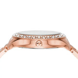 Michael Kors Lilane Three Hand Mother of Pearl White Dial Rose Gold Steel Strap Watch For Women - MK4557 Authentic Buy Shop Now
