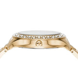Michael Kors Liliane Mother of Pearl White Dial Gold Steel Strap Watch For Women - MK4555 Authentic Buy Shop Now