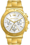 Michael Kors Wyatt Chronograph White Dial Gold Steel Strap Watch For Women - MK5933 Authentic Buy Shop Now