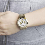 Michael Kors Wyatt Chronograph White Dial Gold Steel Strap Watch For Women - MK5933 Authentic Buy Shop Now