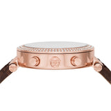 Michael Kors Parker Chronograph White Dial Brown Leather Strap Watch For Women - MK6917 Authentic Buy Shop Now