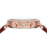 Michael Kors Parker Chronograph Red Dial Red Leather Strap Watch For Women - MK6986 Authentic Buy Shop Now