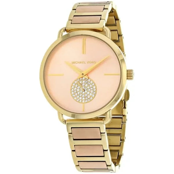 Michael Kors Portia Rose Gold Dial Two Tone Steel Strap Watch for Women - MK3706 Authentic Buy Shop Now