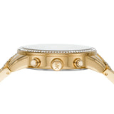 Michael Kors Ritz Chronograph Gold Dial Gold Steel Strap Watch For Women - MK6937 Authentic Buy Shop Now