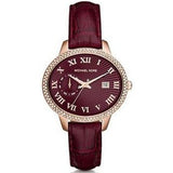 Michael Kors Whitley Quartz Burgundy Dial Burgundy Leather Strap Watch For Women - MK2430 Authentic Buy Shop Now