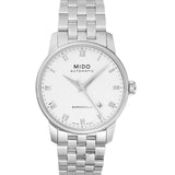 Mido Baroncelli III Automatic White Dial Silver Steel Strap Watch For Women - M7600.4.26.1 Authentic Buy Shop Now