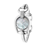Gucci Horsebit Collection Diamonds Mother of Pearl White Dial Silver Steel Strap Watch For Women - YA139504 Authentic Buy Shop Now