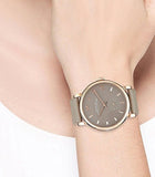 Marc Jacobs Baker Grey Dial Grey Leather Strap Watch for Women - MBM1266 Authentic Buy Shop Now