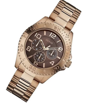 Guess BFF Multifunction Brown Dial Rose Gold Steel Strap Watch for Women - W0231L8 Authentic Buy Shop Now