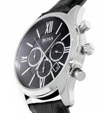 Hugo Boss Ambassador Chronograph Quartz Black Dial Black Leather Strap Watch For Men - HB1513194 Authentic Buy Shop Now