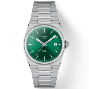 Tissot PRX Quartz Green Dial Steel Silver Steel Strap Watch for Men - T137.410.11.081.00 Authentic Buy Shop Now