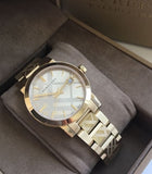 Burberry The City Gold Dial Gold Steel Strap Watch for Women - BU9145 Authentic Buy Shop Now