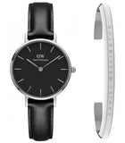 Daniel Wellington Classic Petite Sheffield Black Dial Black Leather Strap Watch For Women - DW00100236 Authentic Buy Shop Now