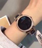 Michael Kors Parker Mother of Pearl Black Dial Two Tone Steel Strap Watch for Women - MK6414 Authentic Buy Shop Now
