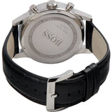 Hugo Boss Aeroliner Chronograph Black Dial Black Leather Strap Watch For Men - 1512448 Authentic Buy Shop Now