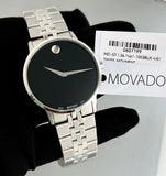 Movado Museum Classic Black Dial Silver Steel Strap Watch for Men - 0607199 Authentic Buy Shop Now