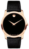 Movado Museum Classic Black Dial Black Leather Strap Watch For Men - 607060 Authentic Buy Shop Now