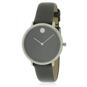Movado Museum 70th Anniversary Grey Dial Grey Leather Strap Watch For Women - 0607144 Authentic Buy Shop Now