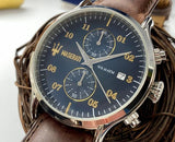 Maserati Epoca Chronograph Blue Dial Brown Leather Strap Watch For Men - R8871618001 Authentic Buy Shop Now