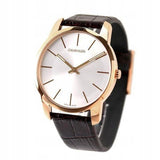 Calvin Klein City Silver Dial Brown Leather Strap Watch For Men - K2G21629 Authentic Buy Shop Now