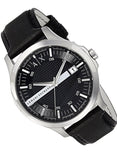Armani Exchange Hampton Chronograph Black Dial Black Leather Strap Watch For Men - AX2101 Authentic Buy Shop Now