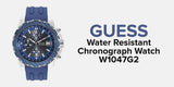 Guess Octane Chronograph Black Dial Blue Rubber Strap Watch For Men - W1047G2 Authentic Buy Shop Now