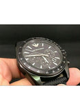 Emporio Armani Sigma Chronograph Black Dial Black Leather Strap Watch For Men - AR6131 Authentic Buy Shop Now