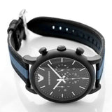 Emporio Armani Luigi Chronograph Quartz Black Dial Two Tone Nylon Strap Watch For Men - AR1948 Authentic Buy Shop Now