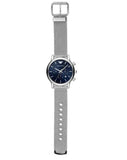Emporio Armani Luigi Chronograph Blue Dial Silver Mesh Bracelet Watch For Men - AR80038 Authentic Buy Shop Now