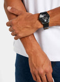 Tommy Hilfiger Monogram Pop Quartz Black Dial Black Leather Strap Watch For Men - 1791773 Authentic Buy Shop Now