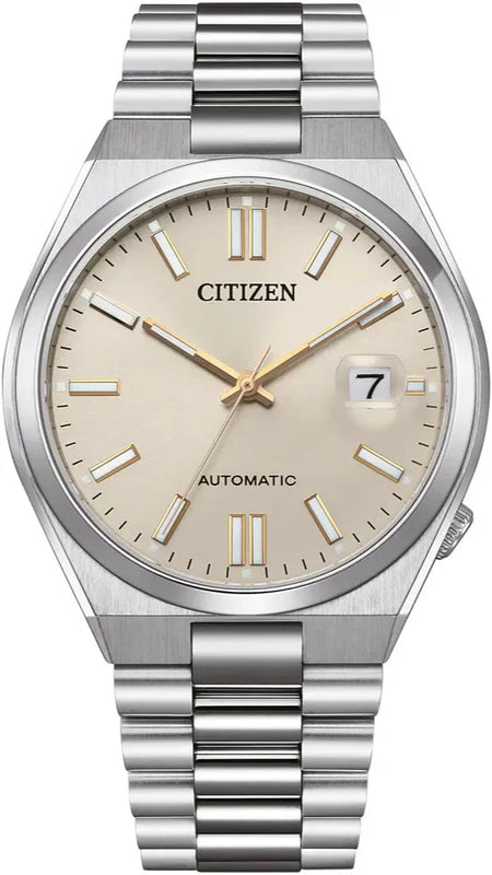 Citizen Tsuyosa Automatic Oatmeal White Dial Silver Steel Strap Watch For Men - NJ0151-88W Authentic Buy Shop Now