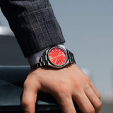 Citizen x Pantone Automatic Blazing Red Dial Silver Steel Strap Watch For Men - NJ0158-89W Authentic Buy Shop Now
