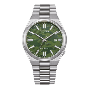 Citizen Tsuyosa Automatic Camouflage Green Dial Silver Steel Strap Watch For Men - NJ0159-86X Authentic Buy Shop Now