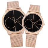 Calvin Klein Minimal Black Dial Rose Gold Mesh Bracelet Watch for Men - K3M21621 Authentic Buy Shop Now