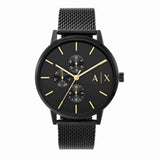 Armani Exchange Cayde Chronograph Black Dial Black Mesh Strap Watch For Men - AX2716 Authentic Buy Shop Now