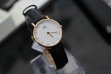 Daniel Wellington Classy Sheffield White Dial Black Leather Strap Watch For Women - DW00100060 Authentic Buy Shop Now