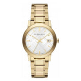 Burberry The City Silver Dial Gold Steel Strap Unisex Watch - BU9003 Authentic Buy Shop Now