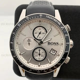 Hugo Boss Rafale Chronograh Quartz White Dial Black Leather Strap Watch For Men - HB1513403 Authentic Buy Shop Now