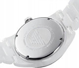 Emporio Armani Ceramica White Mother of Pearl Dial Stainless Steel Strap Watch For Women - AR1426 Authentic Buy Shop Now