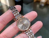 Emporio Armani Gianni T Bar Grey Dial Two Tone Steel Strap Watch For Women - AR1841 Authentic Buy Shop Now