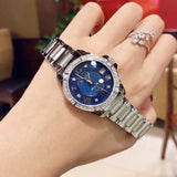 Bulova Crystal Collection Blue Mother of Pearl Dial Silver Steel Strap Watch for Women - 96L238 Authentic Buy Shop Now