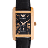 Emporio Armani Classic Black Dial Black Leather Strap Watch For Men - AR0168 Authentic Buy Shop Now