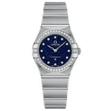 Omega Constellation Manhattan Quartz Diamonds Blue Dial Silver Steel Strap Watch for Women - 131.15.25.60.53.001 Authentic Buy Shop Now